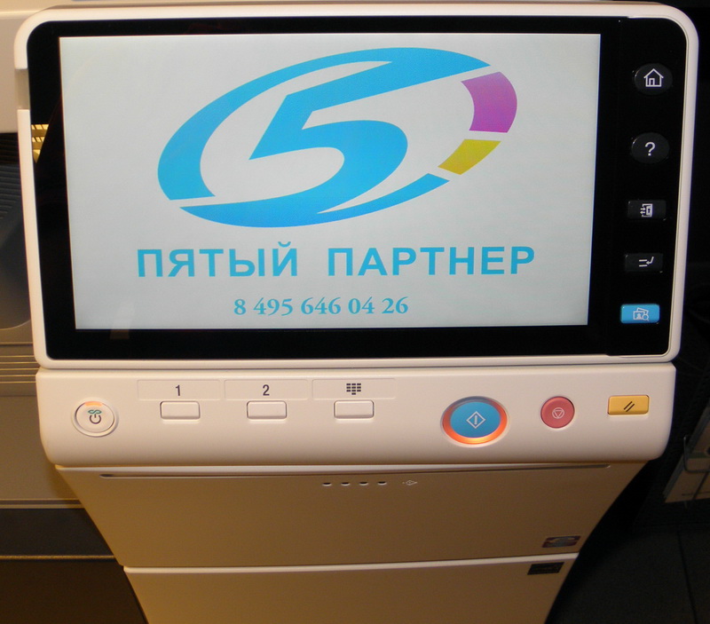 Bizhub C224 первая инсталляция, при запуске экранная заставка 5партнер, отзывы положительные